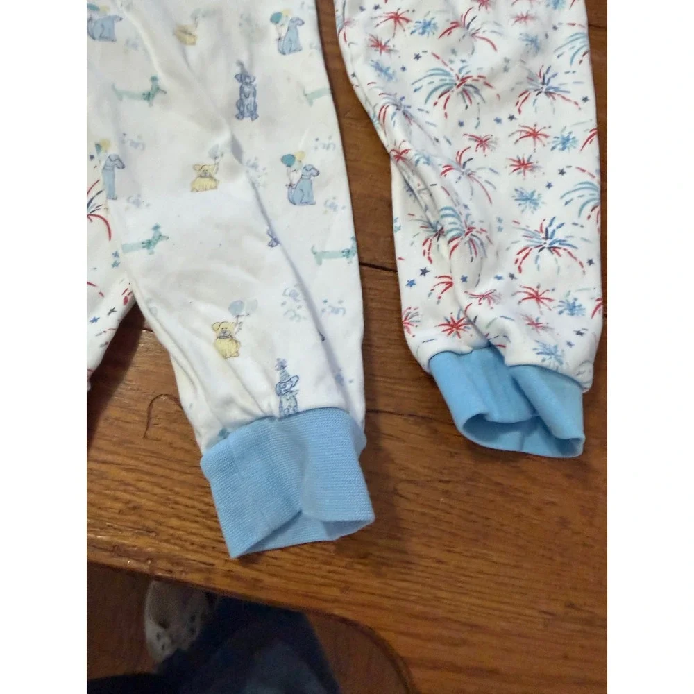 James & Lottie Kids 4T 5‎ Pajama Pants Dog Fireworks Print Sleepwear Lot